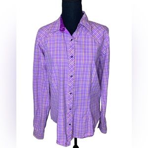 Purple checkered women’s western shirt